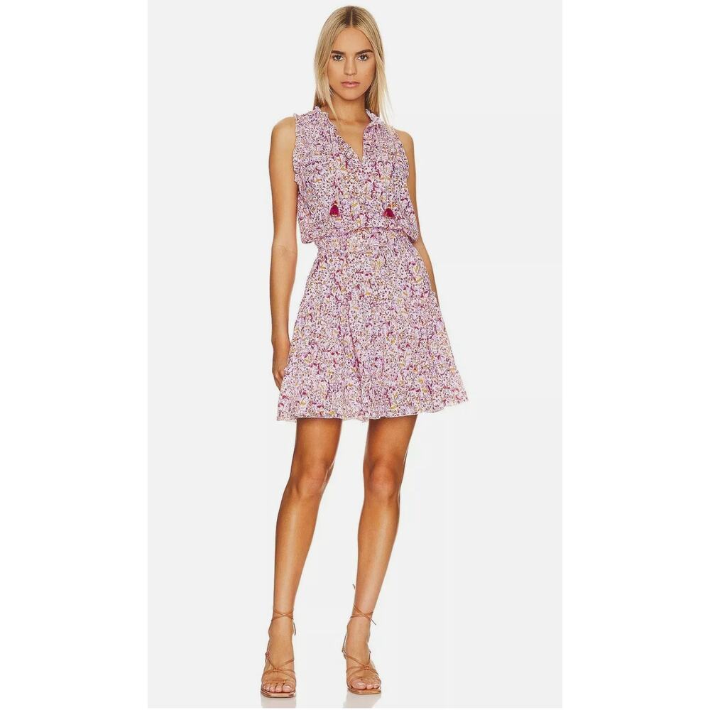 POUPETTE ST BARTH Clara Mini Dress Floral Cotton Jonquille Womens Large